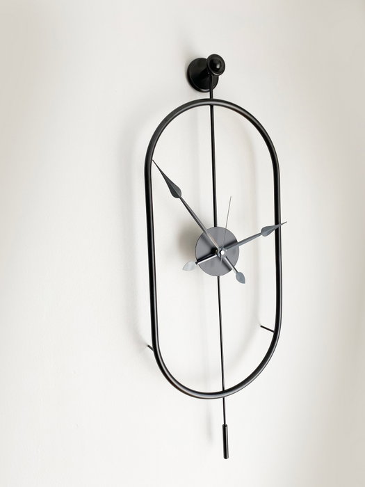 Wallity Mclock-00104 Reloj de pared decorativo de metal negro